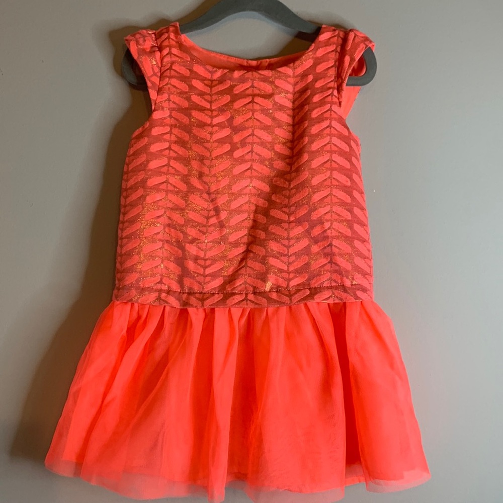 3T bright orange party dress